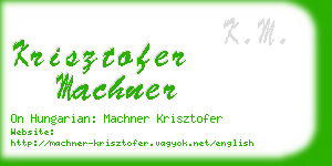 krisztofer machner business card